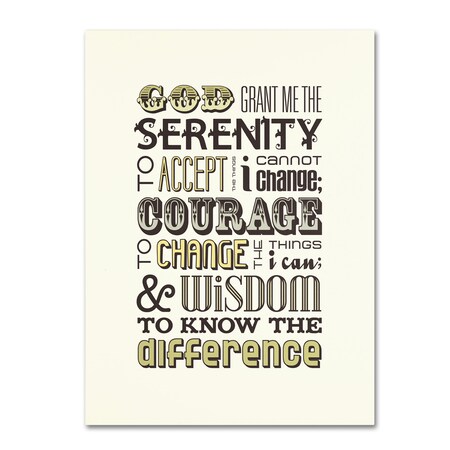 Trademark Fine Art Megan Romo 'Serenity Prayer I' Canvas Art, 14x19 MR0100-C1419GG